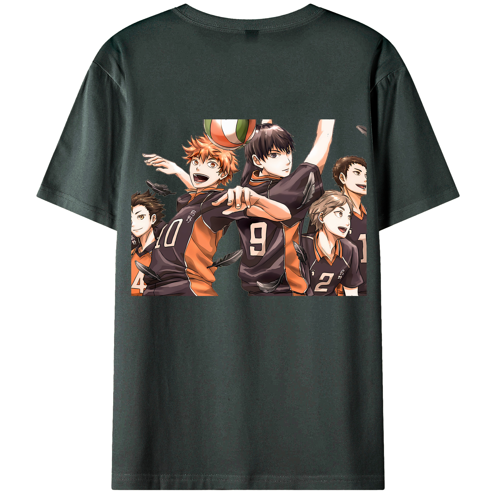 （画像用） ハイキュー!! Haikyu!! 綿100％ メンズ半袖Tシャツ（バックプリント） 通気性